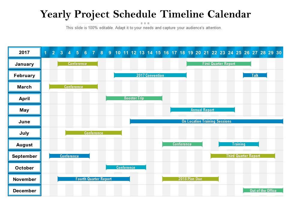 Yearly Timeline Template