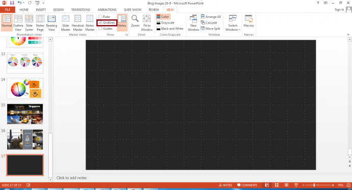 How to use Gridlines in PowerPoint- Using PowerPoint Ribbon