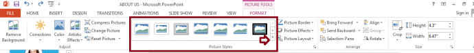Picture Styles in PowerPoint- Using Picture Tools