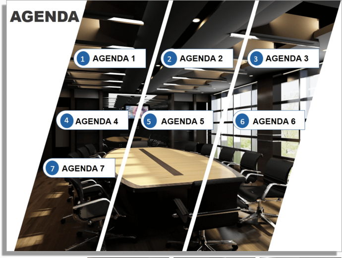 Plantilla de PowerPoint de diagrama de negocios para diapositiva de agenda