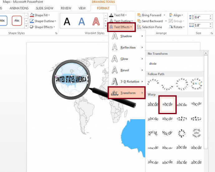 Create a Magnifying Effect in PowerPoint with Text Effects