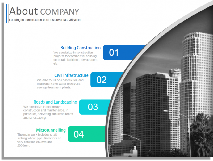 Construction Company Profile PowerPoint Template Design