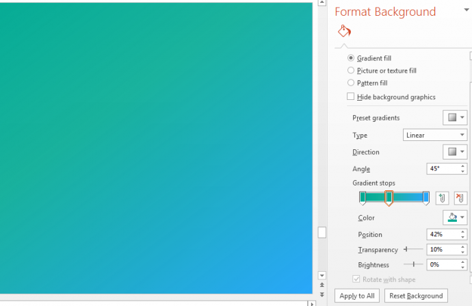 Customize the gradient background