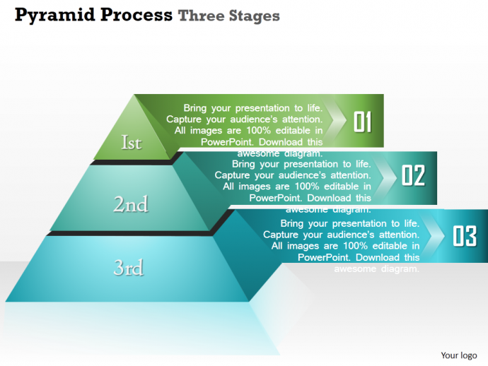 Business Plan pyramid process three stages info graphic PowerPoint Presentation template