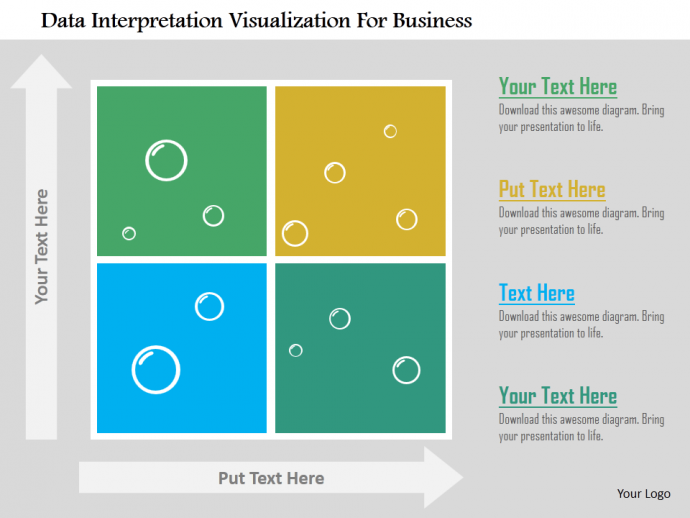 Data interpretation visualization for business flat powerpoint design