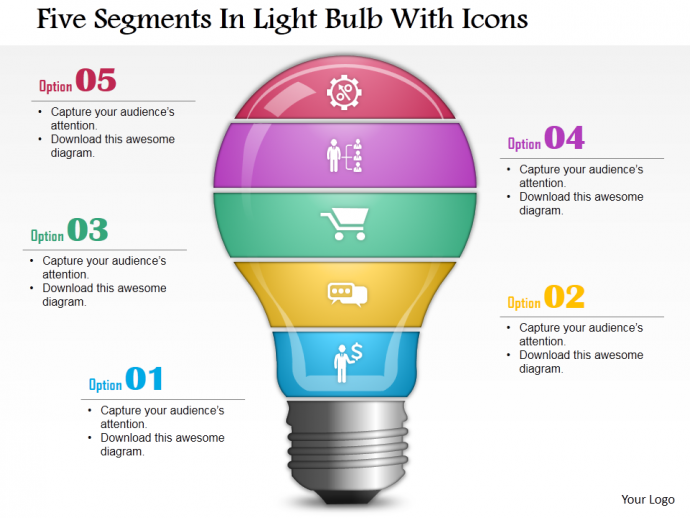 Segments in Bulb Presentation Slide