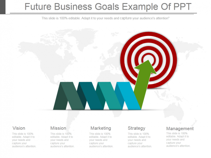 Stunning Future Business Goals Dartboard PPT Template
