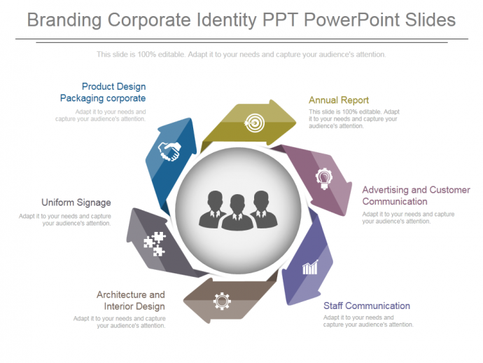 Different branding corporate identity ppt powerpoint slides