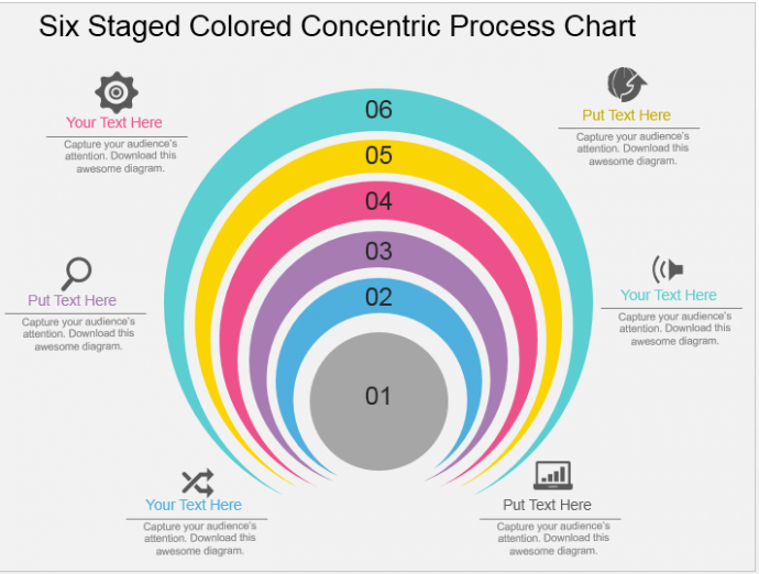 Process Chart Venn Diagram PowerPoint Slide