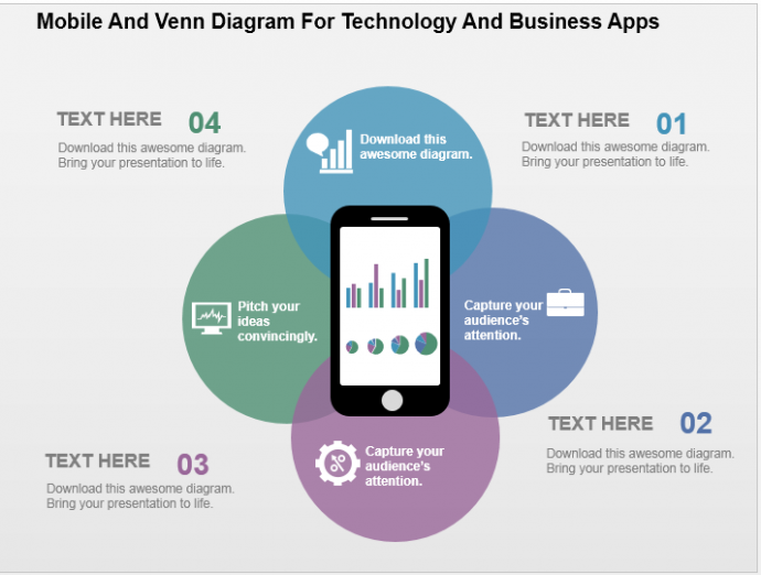 Technology and Business Apps  Venn Presentation Template