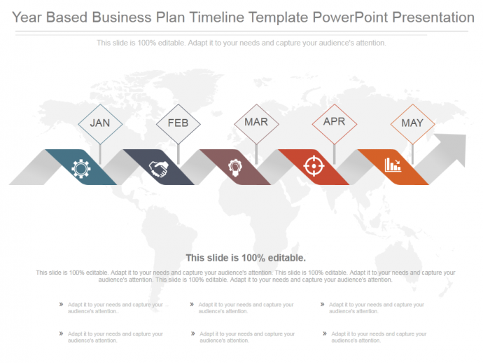 Year based business plan timeline template powerpoint presentation