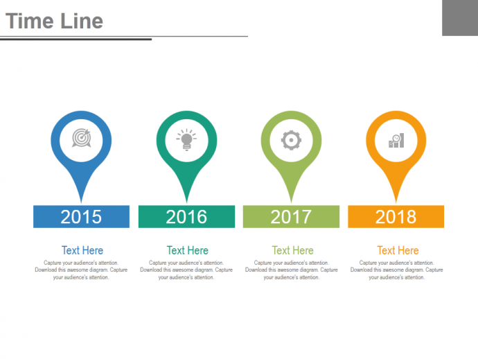 Year based timeline for success milestones powerpoint slides