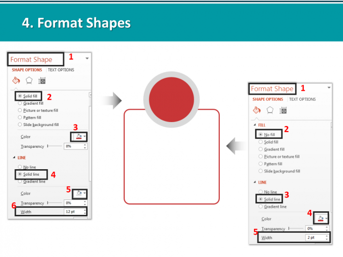 Format The Oval Shape and Rounded Rectangle