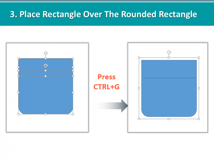 Place Rectangle Over The Rounded Rectangle