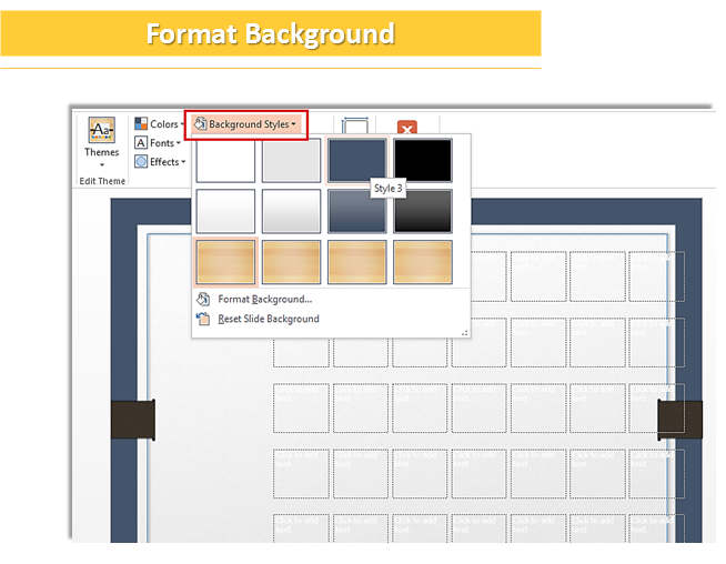 Format Background of Presentation Template