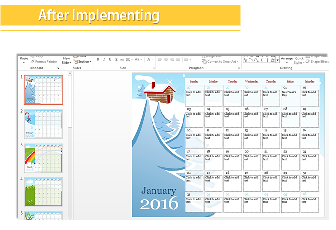 Implemented Calendar PPT