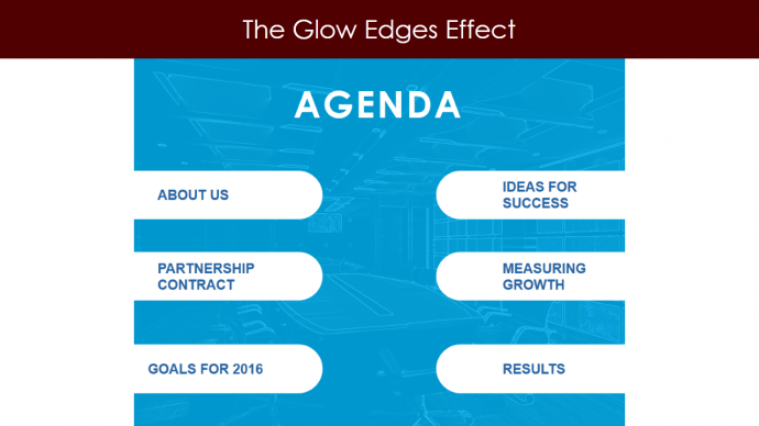 Agenda slide with Glow Edges Effect