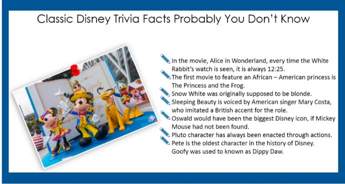 Classic Disney trivia facts