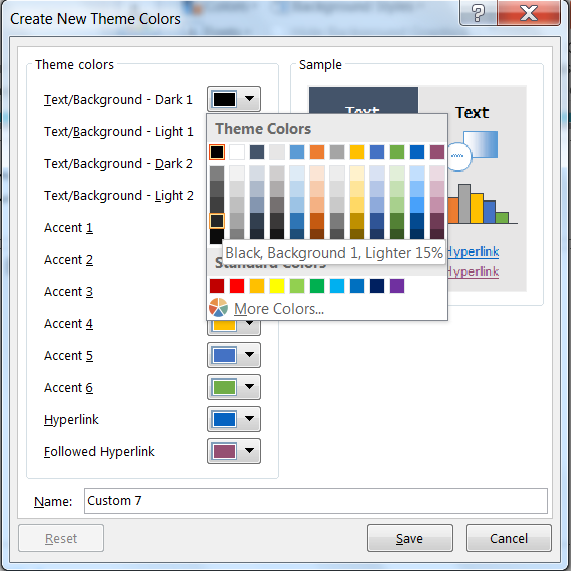 Create New Theme Colors in Slide Master in PowerPoint