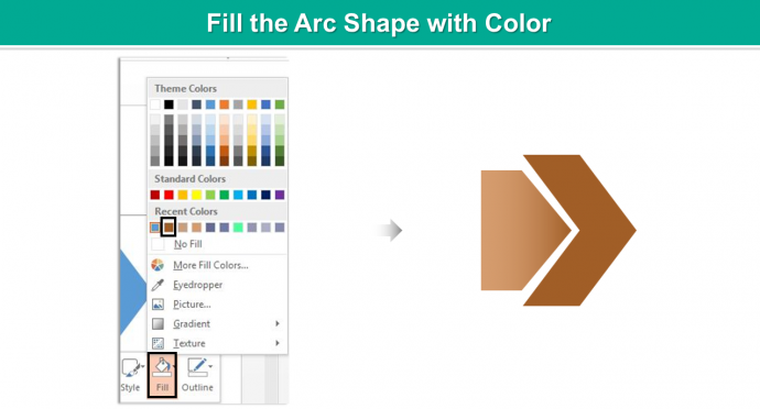Fill Color in the Arc Shape