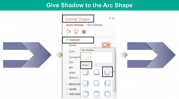 Give Shadow to the Arc Shape