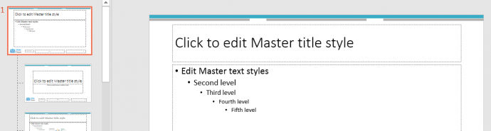 Header created in Slide Master