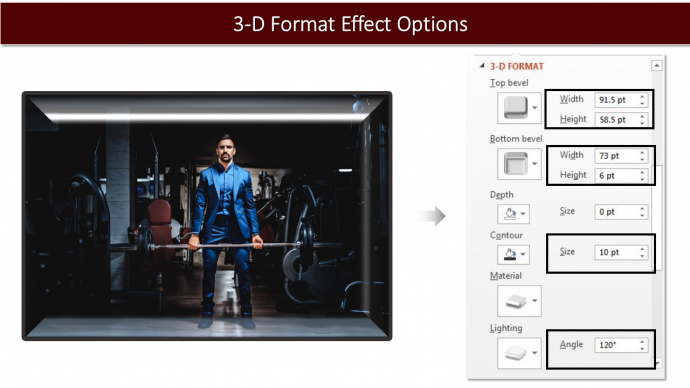 Optionen für 3D-Formateffekte Optionen für 3D-Formateffekte