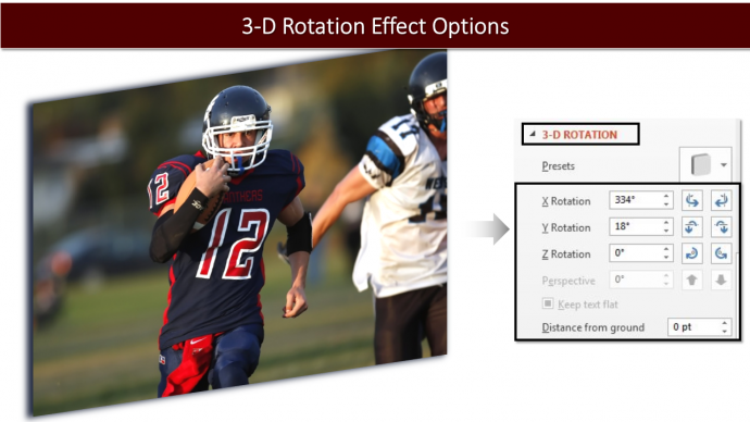 3-D Rotation Effect Options