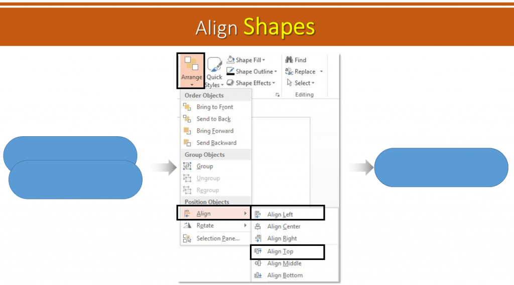 Align shapes
