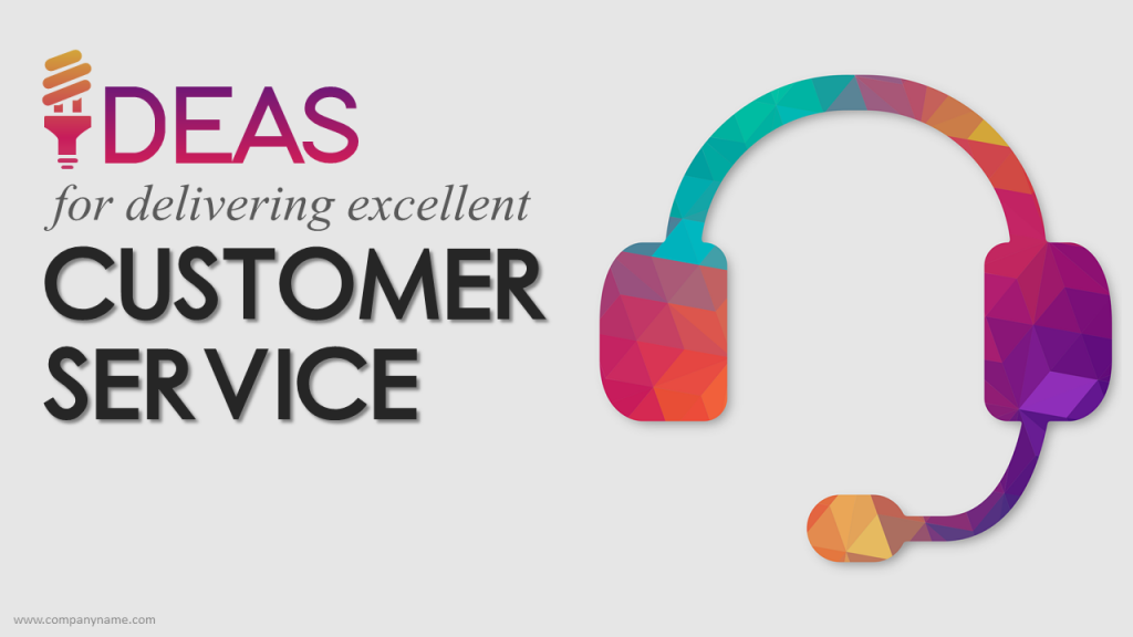 Ideas for Excellent Customer Service- PowerPoint Presentation Cover Slide