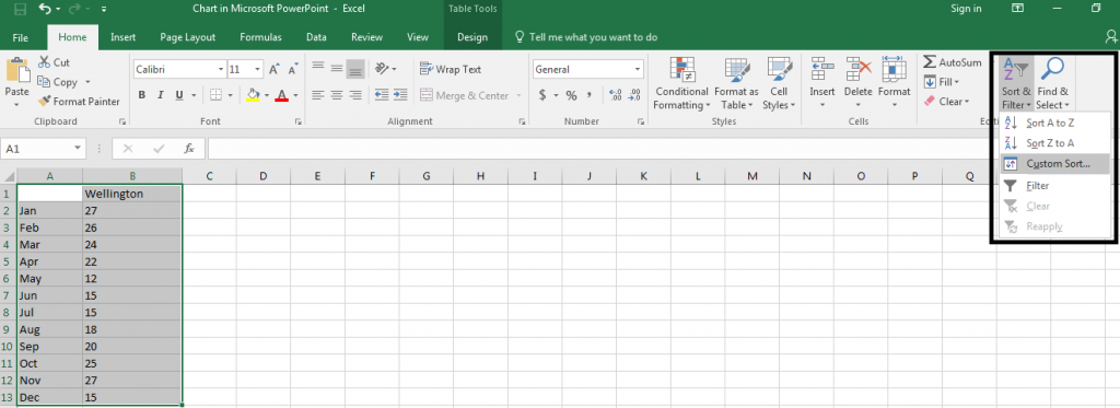 Sort and Filter the Data in Excel