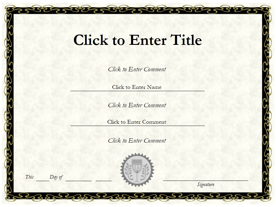 Certificate Template Of Appreciation Completion PowerPoint
