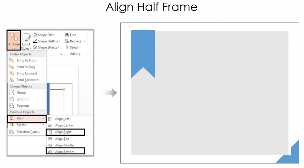 Align half frame