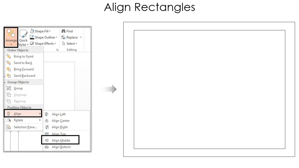 Align rectangles