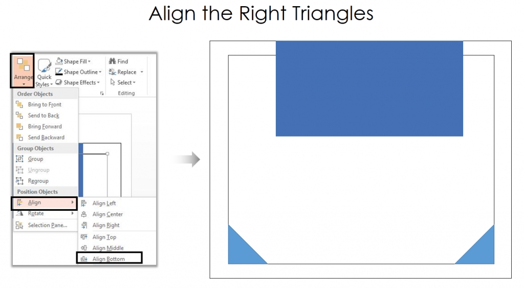 Align right triangles