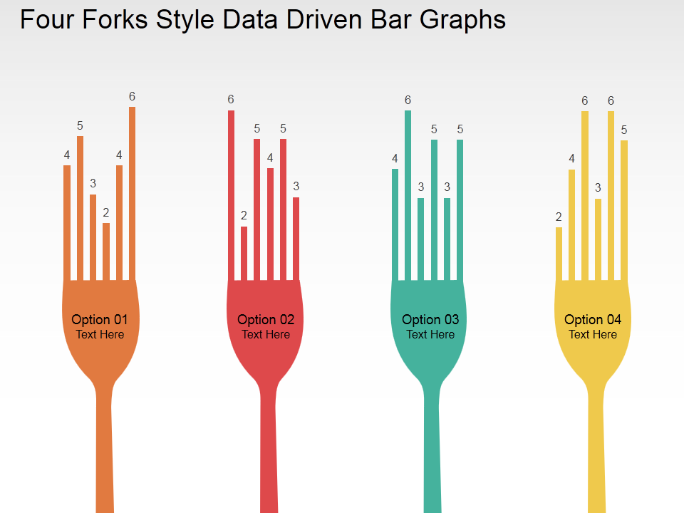 Fork Style Data Driven Creative PowerPoint Chart