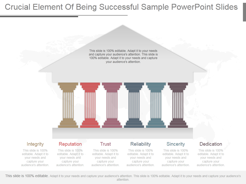 Crucial Element of Being Successful Pillar PowerPoint Slide