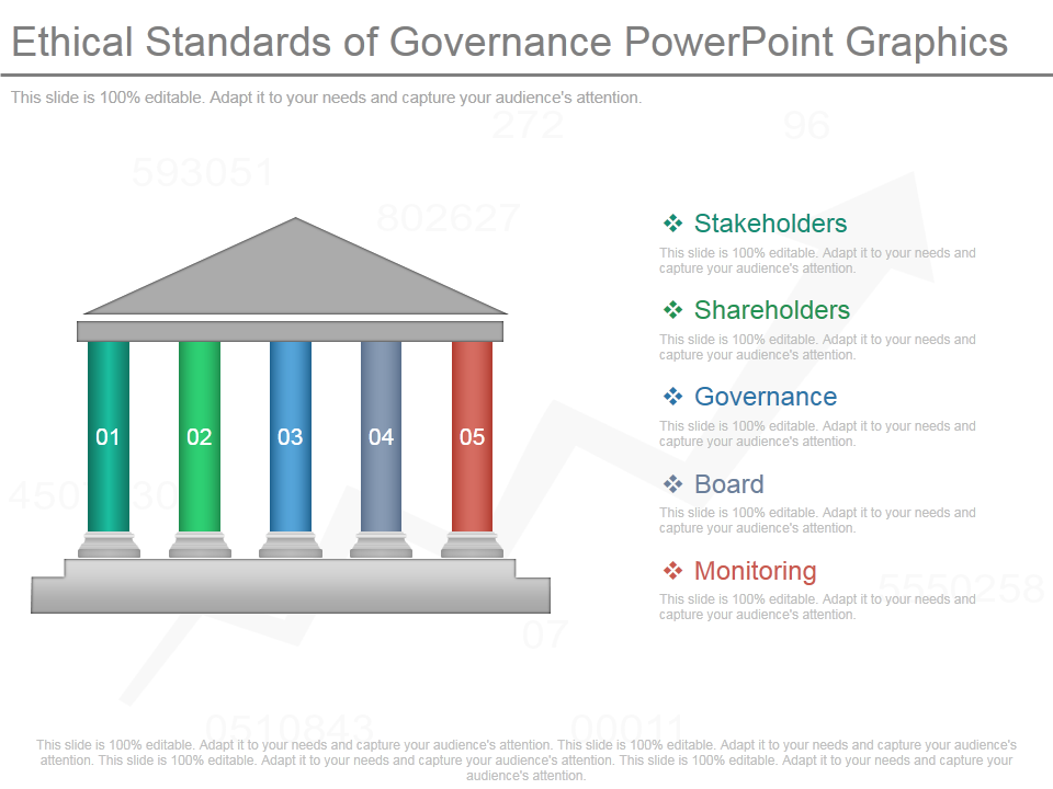 Different Ethical Standards of Governance Pillar PowerPoint Graphics