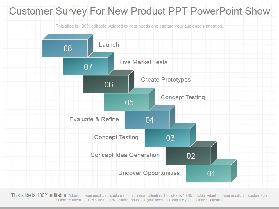 Customer survey for new product PowerPoint template