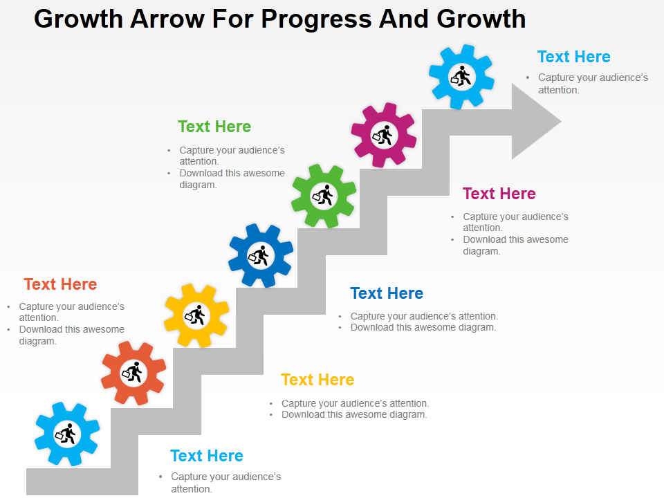 Growth arrow for progress and growth PowerPoint design