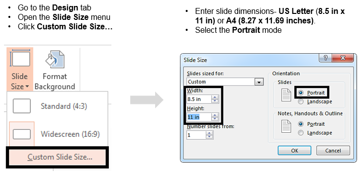 Customize the Slide Dimensions
