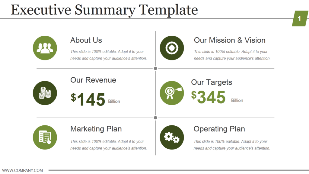 Executive Summary Template- Strategic Planning 