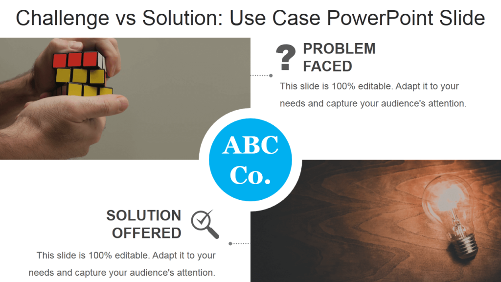 Challenge vs Solution Use Case PowerPoint Slide