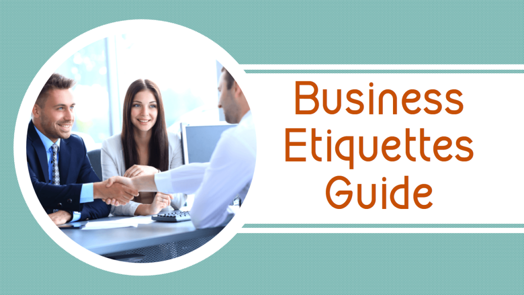 Business Etiquettes Guide Cover Slide with Custom Font