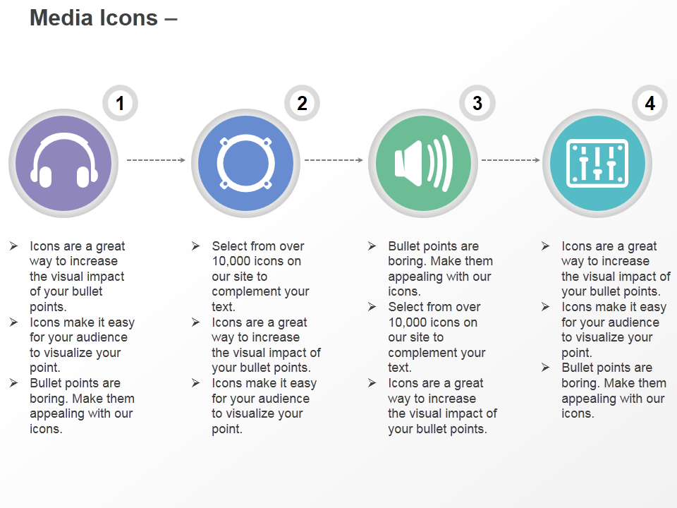 Headphone Speaker Buttons PPT Icons Graphics