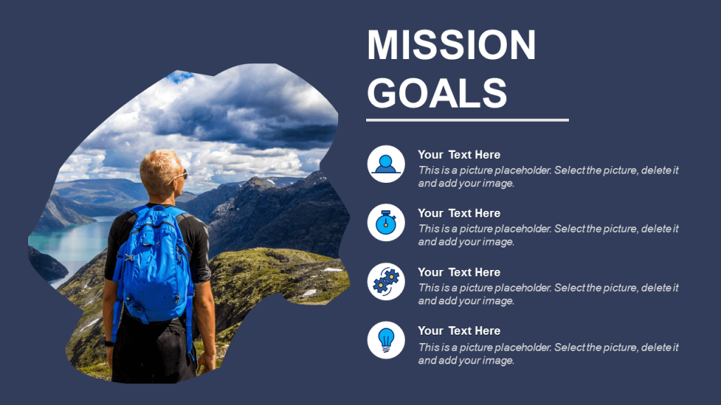 Creative Mission Goals PowerPoint Template Editable