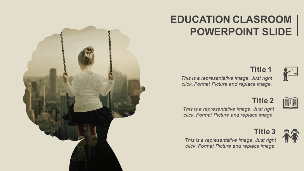 Education Classroom PowerPoint Slide Creative with Double Exposure