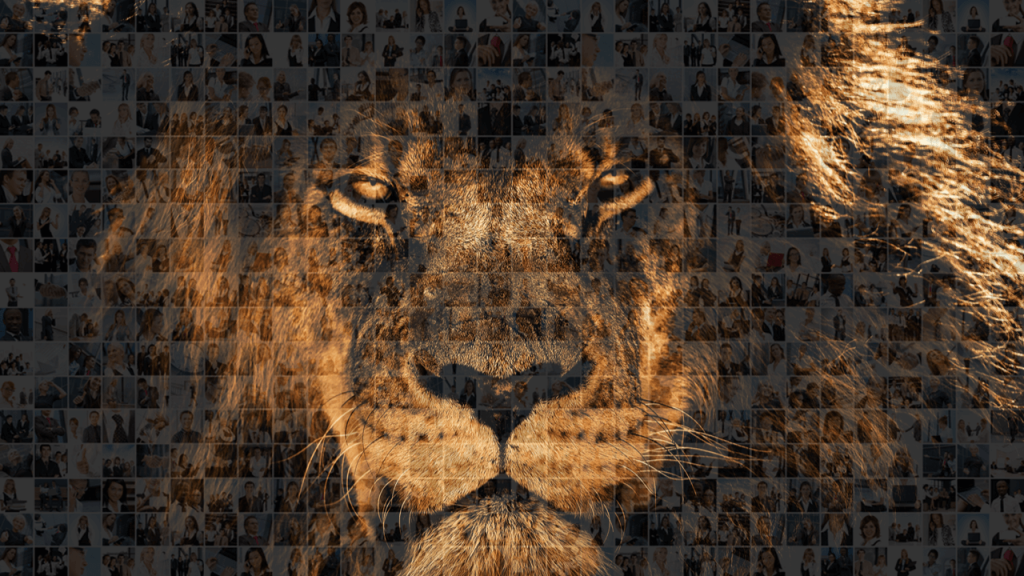 Leadership Slide Photo Mosaic Lion Collage