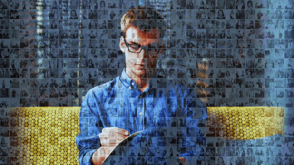 HR Employee Interview Photo Mosaic Collage