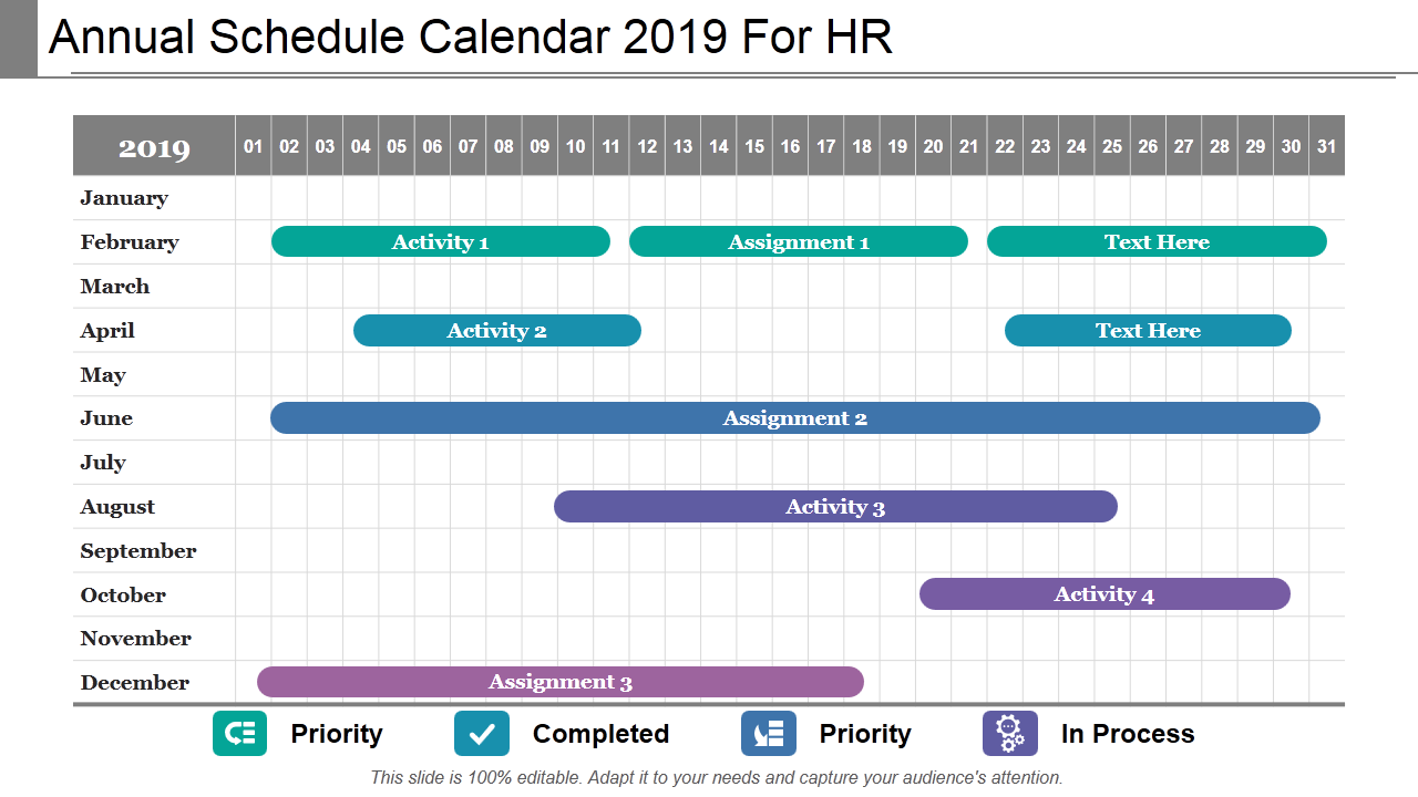 Annual Schedule Calendar 2019 For HR